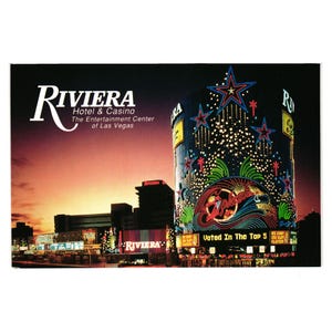 Carte postale vintage Riviera Entertainment Las Vegas Hotel Casino Vacances Jeux d'argent