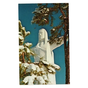 Vintage Postkarte Christus Der Ozarks Eureka Springs Arkansas Statue Religion