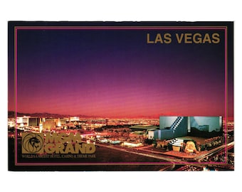 ラスベガスMGMライオン像ホテルカジノポストカード夜景反射照明 - Etsy
