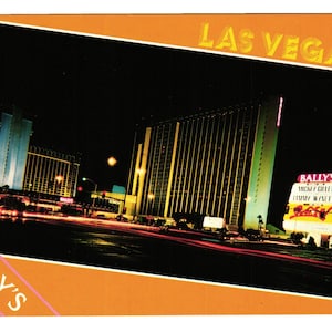 Vintage Postkarte Bally's Grand Hotel Mickey Gilley Tammy Wynette Marquee Marquee Night Lights Las Vegas