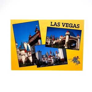 Vintage Postkarte Excalibur Castle Kasino Hotel Las Vegas King Arthur NYC Karte