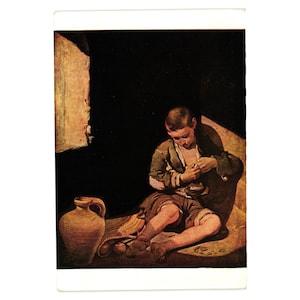 Vintage Bartolome Esteban Murillo Postcard The Young Beggar Painting Art France