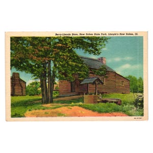 Berry Lincoln Store New Salem State Park Postcard Historic Abraham Lincoln Cabin