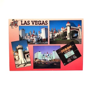 Vintage Postkarte Excalibur Marquee Castle Kasino Hotel Las Vegas King Arthur 376