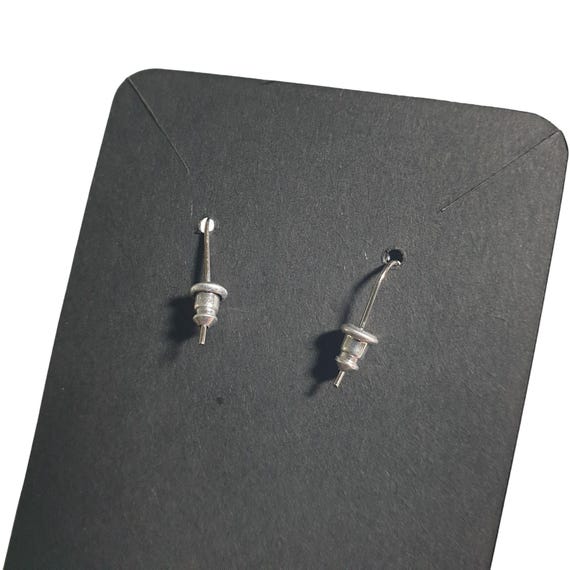 Hammered Silver Tone Circle Drop Dangle Earrings … - image 4