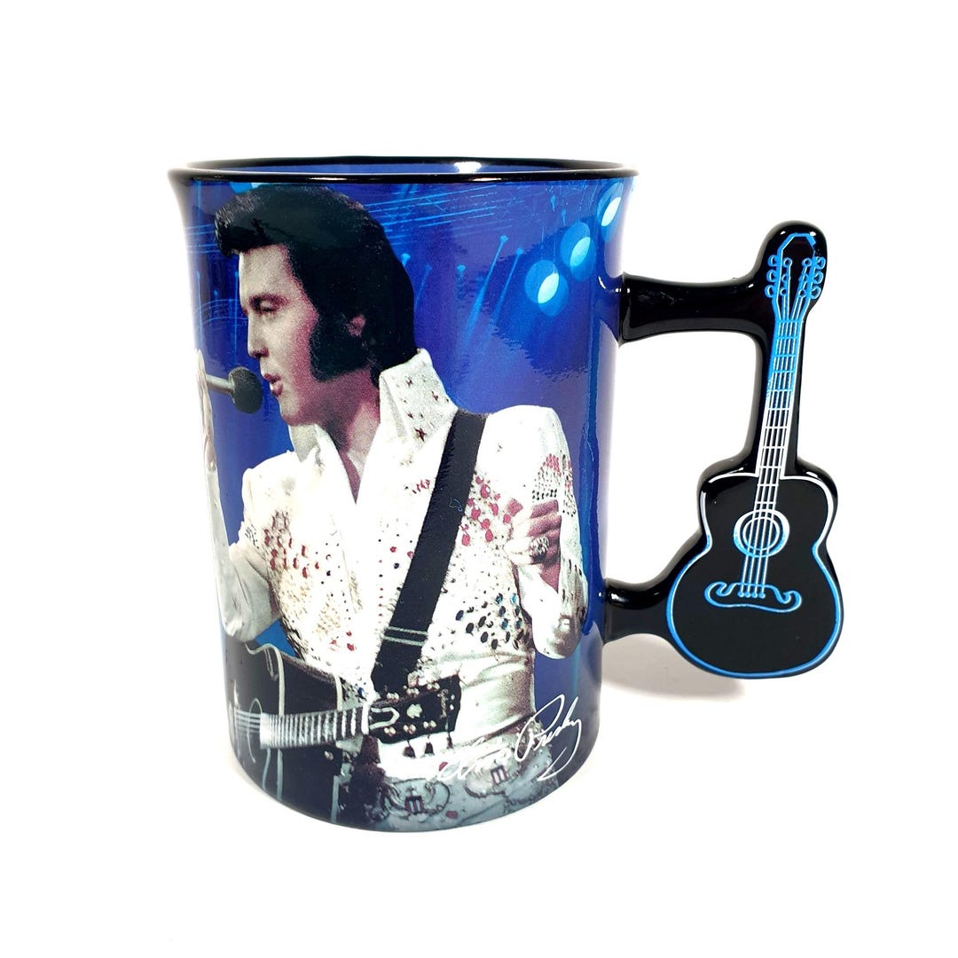 Elvis The King of Rock and Roll Blue Mug 16oz