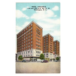 Vintage Hotel Annapolis Washington D.C. Postkarte Reise-Tourismus US Hauptstadt