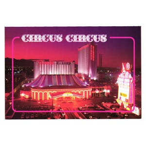 Carte postale vintage Chapiteau de cirque Jeux de hasard Casino Hôtel Divertissement Tourisme