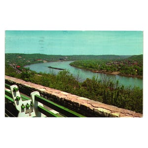 Eden Park View Ohio River Postcard Cincinnati Vintage Scenic Landscape 70s Stamp