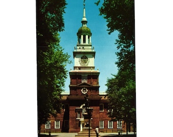 Vintage Independence Hall Philadelphia Postcard Mike Roberts  Liberty Bell PA