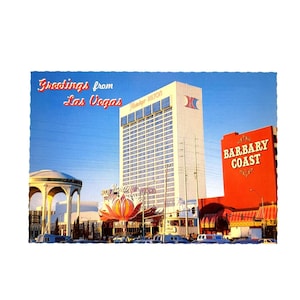 Carte postale vintage Flamingo Hilton Barbary Coast Casino Hotels Las Vegas Nevada