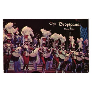 Carte postale vintage Hotel Tropicana Show Time Drum Corp Las Vegas Nevada Vacation