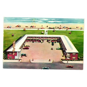 Carte postale vintage Colonial Inn Motel Virginia Beach VA Oceanfront Scene Vacation