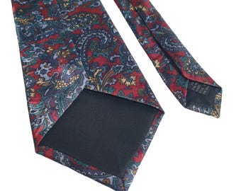 Navy Paisley Ties | Brooks Brothers Manhattan Navy Paisley Floral Silk Tie - Blue & Brown display picture 1