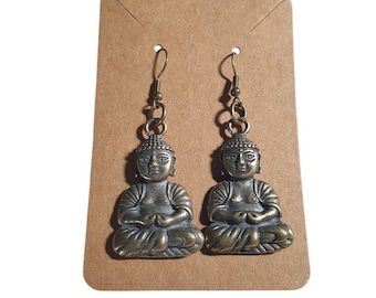 Buddha Pendant Drop Earring New Lightweight Charm Jewelry Luck Protection Gift