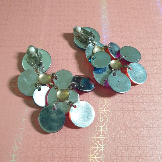 Statement Multicolor Gemstone Clip On Vintage Cos… - image 4