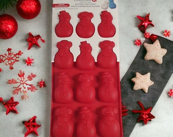 Snowman Silicone Candy Mold Chocolate Melts Winter Polymer Clay Heat Resistant