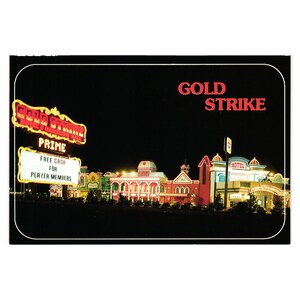 Carte postale vintage Gold Strike Gambling Hall Hotel Casino veilleuses LV 69