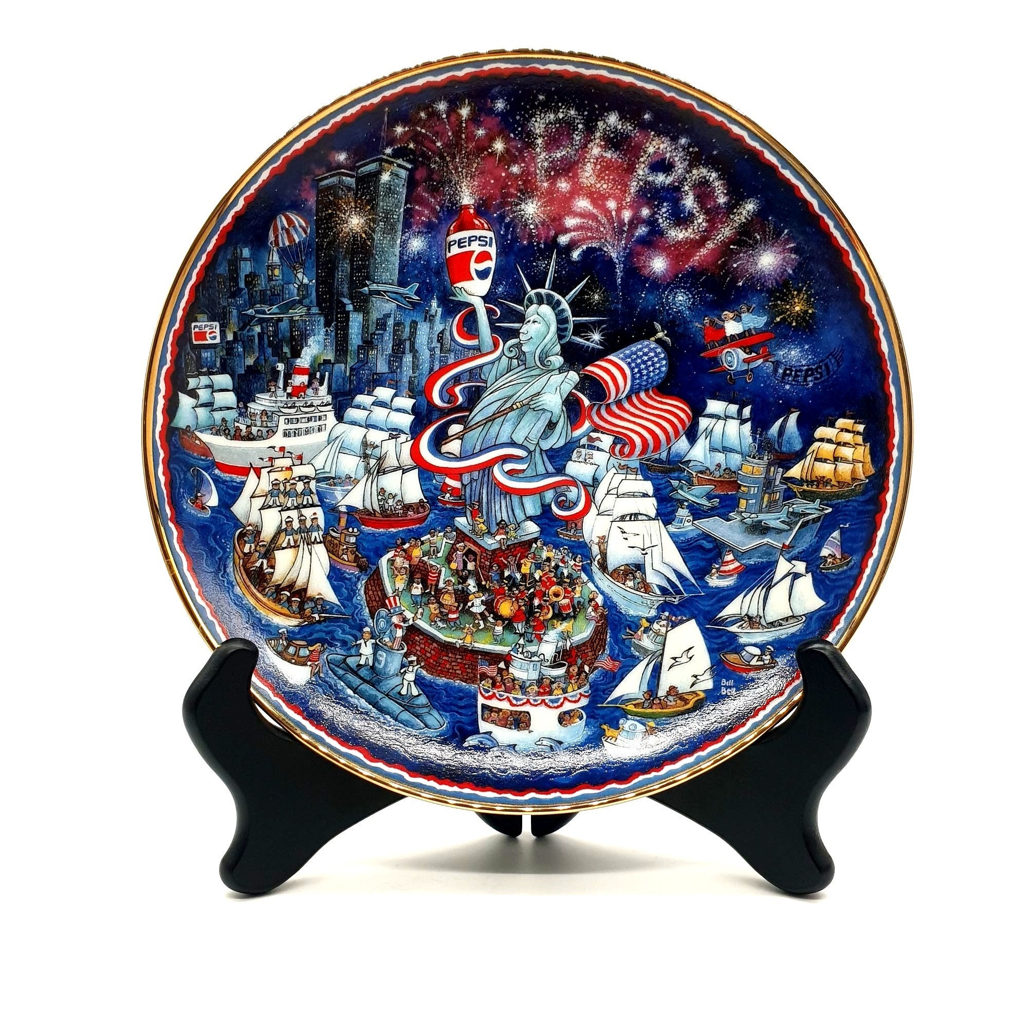 Pepsi Cola Sail Vintage Plate Collectable 1995 Franklin Mint Heirloom Bill Bell