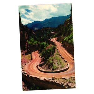 Cartolina d'epoca di Temple Drive, Colorado Springs, Scenic Road, Cave Winds, Colorado