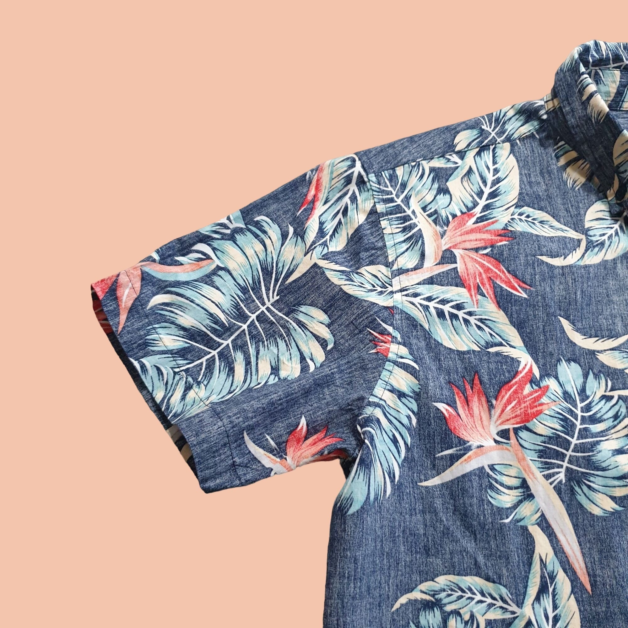 Molokai Surf Short Sleeve Button-Down Shirt – Slim Fit Hawaiian Style Casual Shirt For Men, 100% Cotton