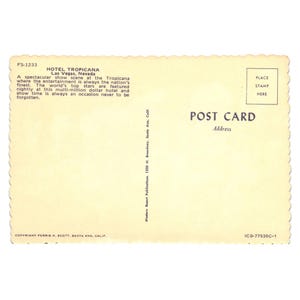 Carte postale vintage Showtime Tropicana Band Show Hotel Casino FS 1233 Vacation image 2