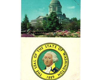 State Capitol Olympia Washington Postcard Seal Of State 1889 Ellis Dexter Press