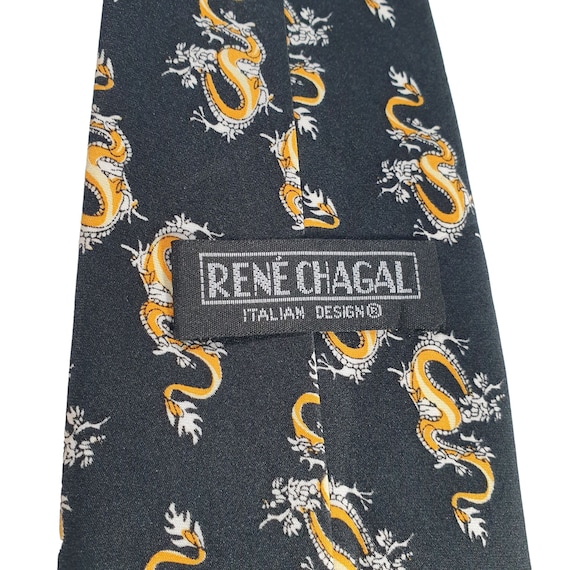 Mythical Dragon Rene Chagal Mens Vintage Necktie … - image 4