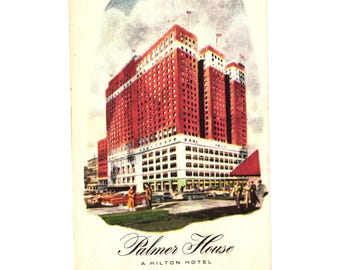 Vintage Palmer House Chicago Hilton Hotel Postcard Unused 2250 Rooms Empire Room