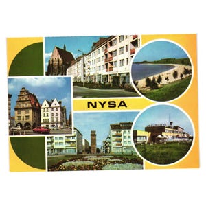 Nysa Vintage Postcard Architecture Landmarks Cultural Historical Poland Souvenir