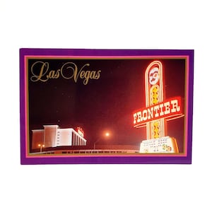 Carte postale vintage Frontier Hotel Casino Las Vegas Nevada Night Chapiteau 1991