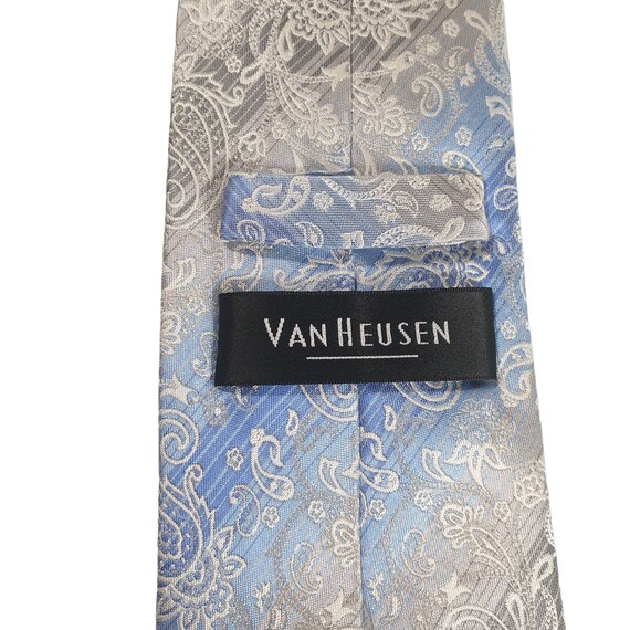Van Heusen Mens Necktie Tie Designer Baby Blue Si… - image 4