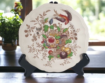 Hampshire Royal Doulton Vintage Bread Bone Plate Flowers Fruit Bird Collection
