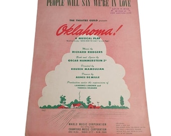 People Will Say Were In Love Vintage Oklahoma Sheet Music Rodgers Hammerstein