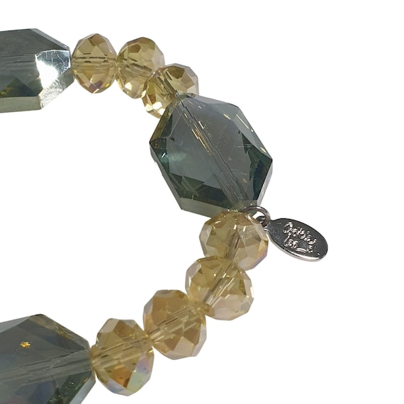 Cookie Lee Adjustable Crystal Beaded Bracelet Yel… - image 2