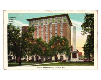 Vintage Postcard Hotel Savannah Georgia Posted 1930 Building One Cent Stamp