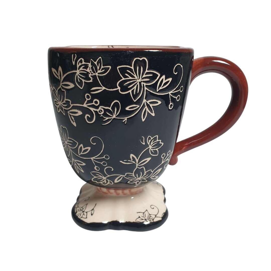 Temptations Tara Floral Lace Black Footed Mug Replacements Collection Coffee  Tea - Etsy