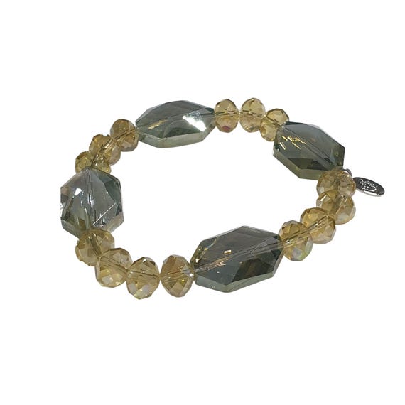 Cookie Lee Adjustable Crystal Beaded Bracelet Yel… - image 3