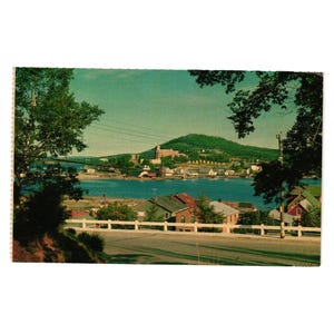 Cartão postal vintage LA GASPESIE Canadá Garbor Terrasses Baker Gaspe Harbour Hotel
