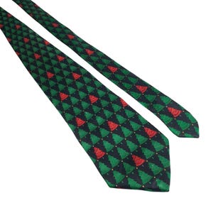 Musical Christmas Tree Silk Men Necktie Holiday Santa Clause Wish You A Merry