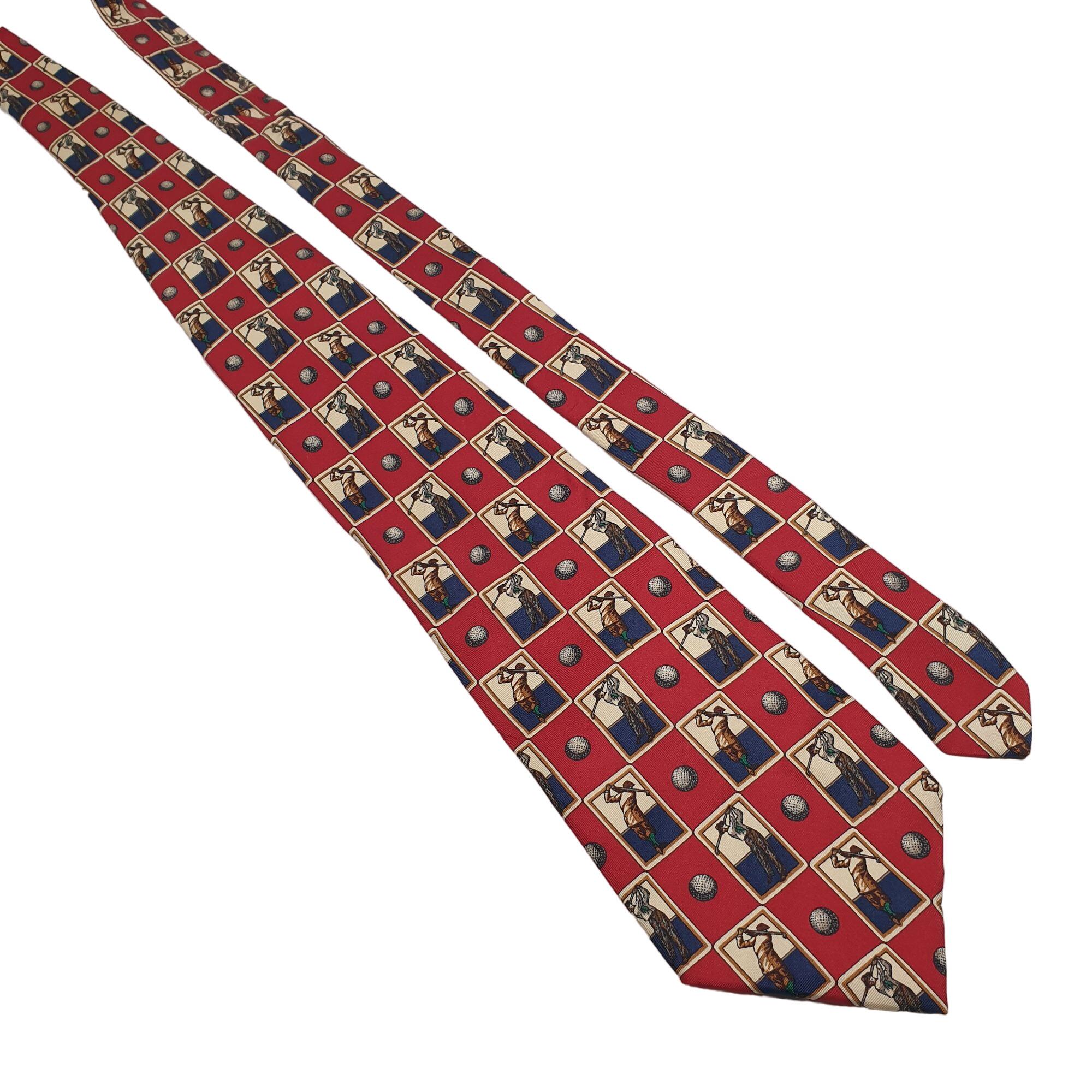 Roundtree Yorke Vintage Golf Men Necktie Tie Designer Accessory Work Dad Gift