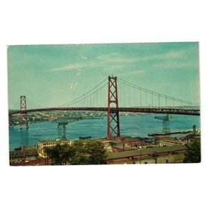 Vintage Postkarte Angus L Macdonald Gedächtnisbrücke Nova Scotia Halifax Dartmouth