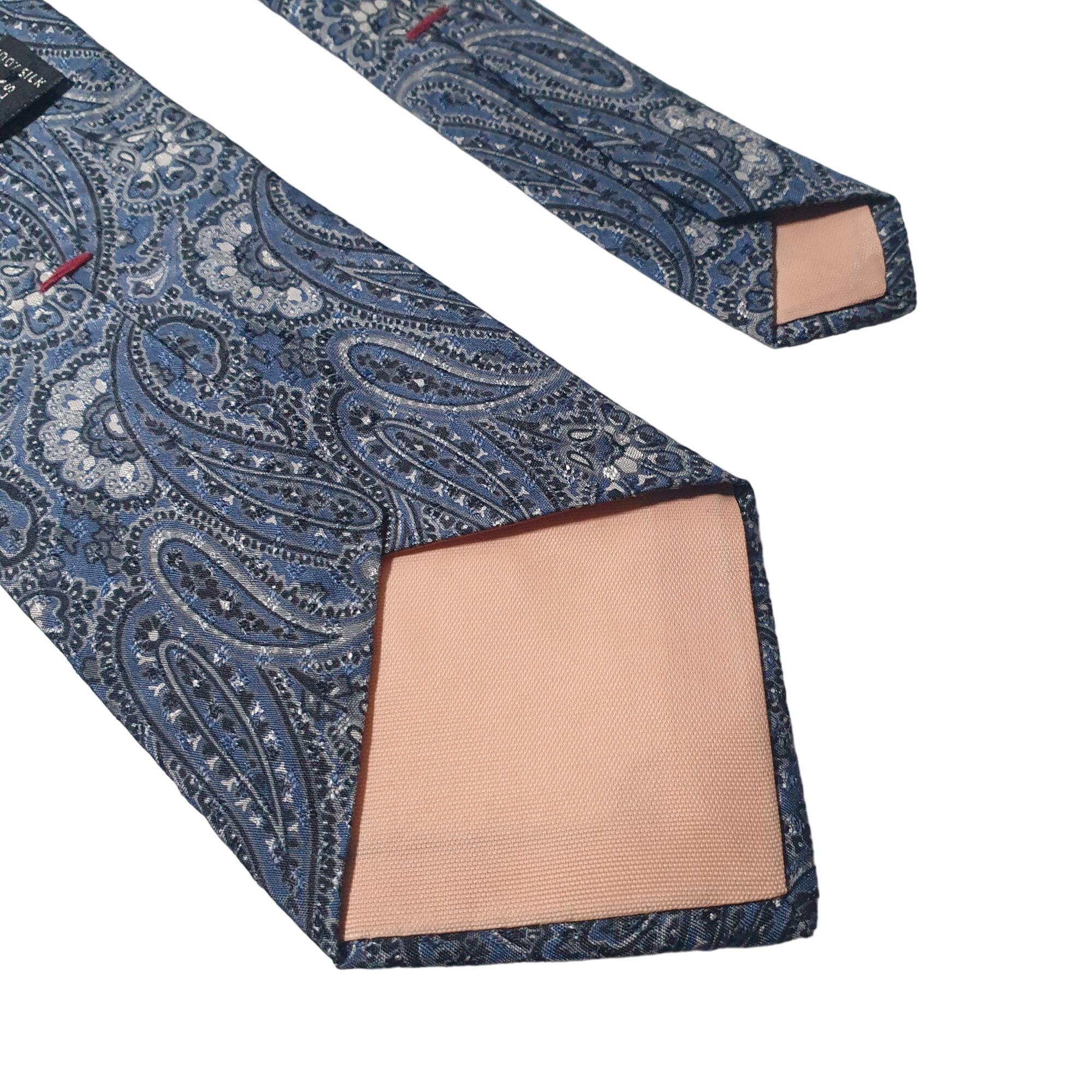 Cravate Homme DON LOPER Beverly Hills - Motif Paisley Rouge/marine/gris/marron - 100% Polyester - Occasion Bon état