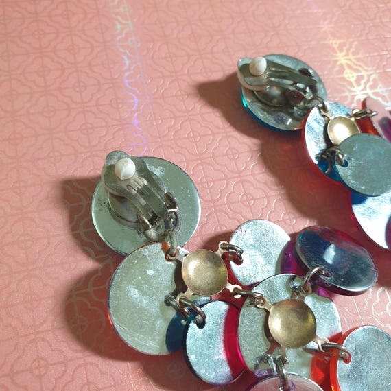 Statement Multicolor Gemstone Clip On Vintage Cos… - image 5