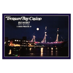 Carte postale vintage Treasure Bay Casino Resort Biloxi MI Veilleuses jeux d'argent