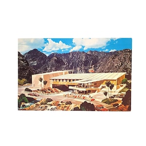 Vintage Postkarte Pendelbahn Restaurant Palm Springs CA Personenwagen FS 898
