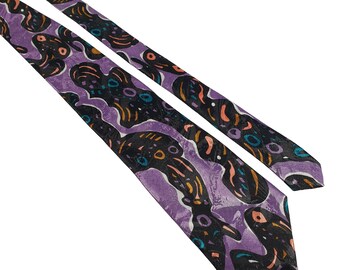 Elements Art Deco Herrslips Slips Designertillbehör Lila Arbete Pappa Gåva
