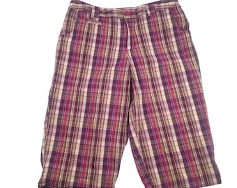 Pantaloncini da donna White Stag a quadri rosa, ideali per passeggiate, sport, tempo libero, golf e vacanze.