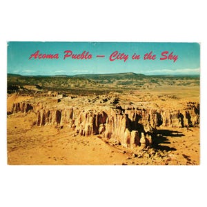 Carte postale vintage Acoma Pueblo City in the Sky par Petley Studios, Nouveau-Mexique