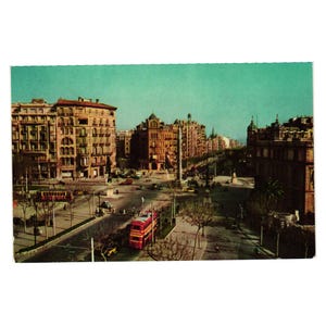 Cartão postal vintage de Barcelona Plaza De La Victoria Generalisimo Franco Avenue Espanha